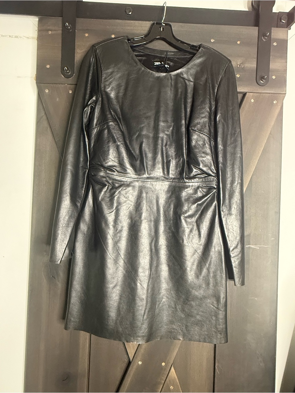 Zara Shoulder PAD Leather Dress
